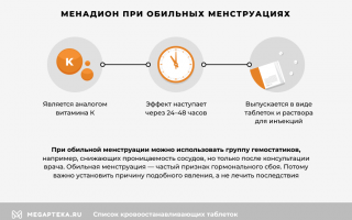 Как остановить обильное кровотечение при менструации